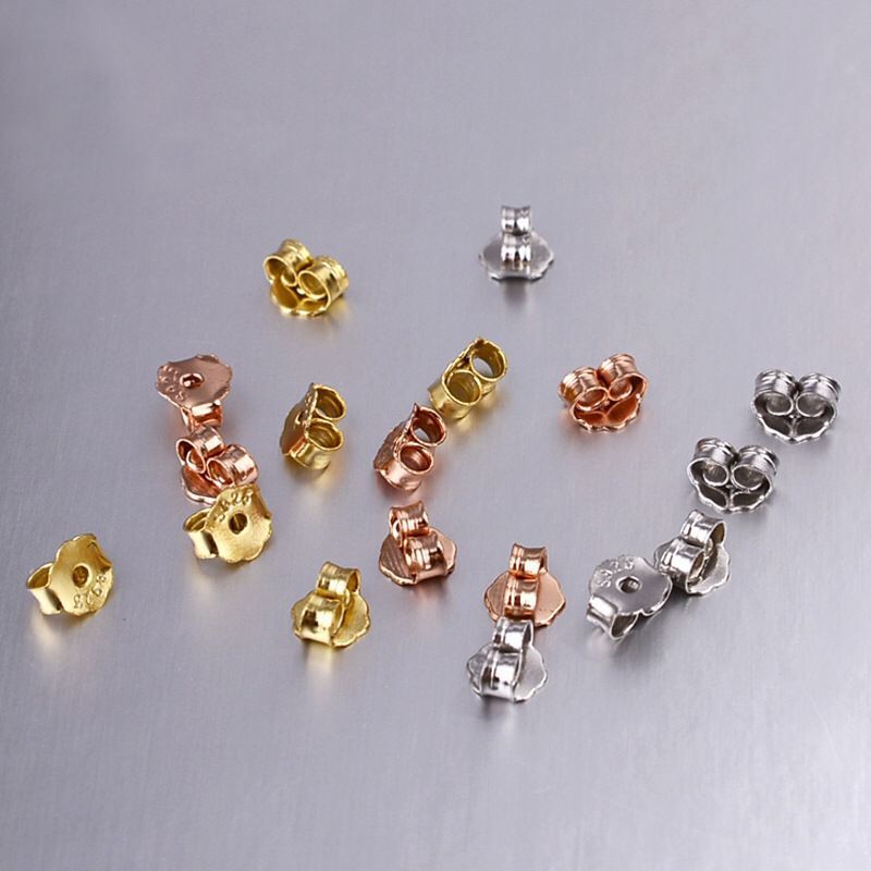 Geometric Pattern 1 Pair 925 Sterling Silver Geometric Ear Clip Ear Nuts