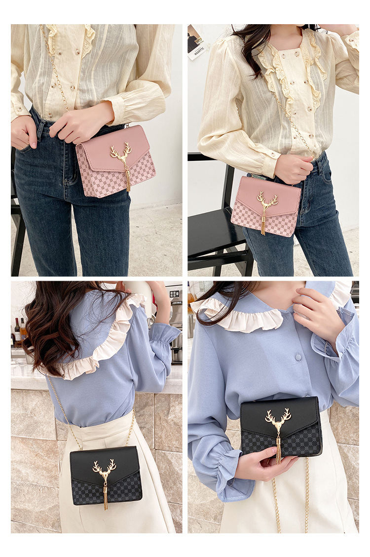 Women's Mini Pu Leather Color Block Lingge Fashion Square Magnetic Buckle Crossbody Bag display picture 7