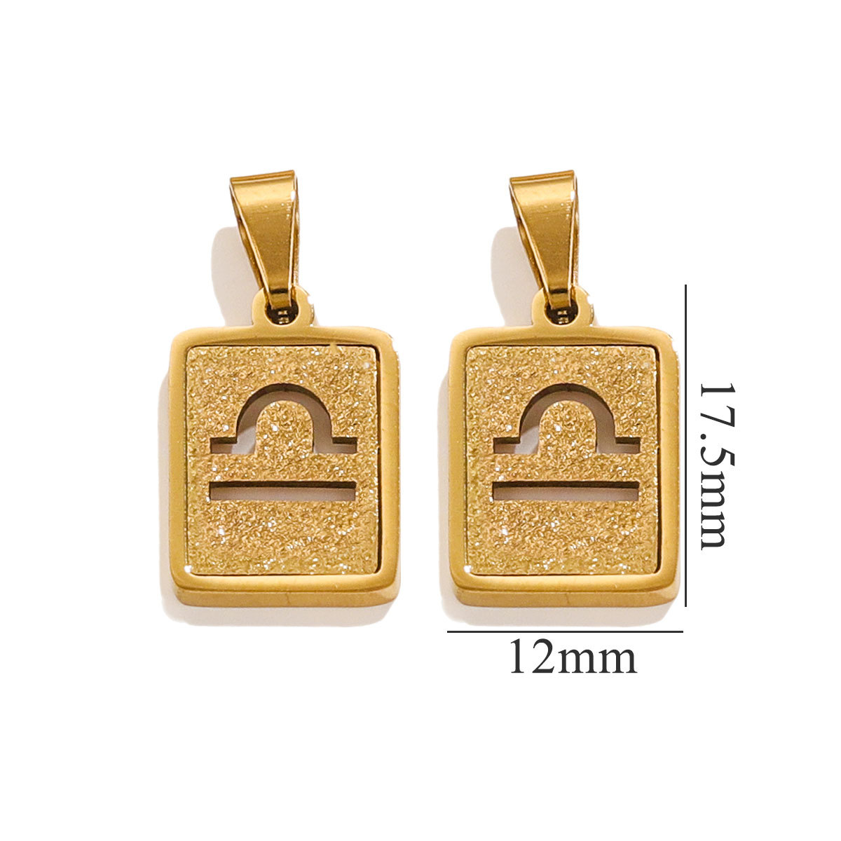 Rectangular europeo y americano prensado arena 18K acero inoxidable doce colgante de constelación diseño de personalidad popular DIY joyería colgante