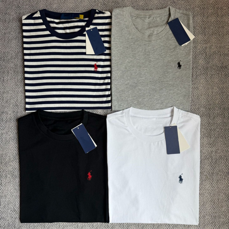 PL Ruff Pony Mark Classic Men's Cotton Round Neck Short-sleeved T-shirt Simple All-match Top Short-sleeved PL Ruff Pony Mark Classic Men's Cotton Round Neck Short-sleeved T-shirt Simple All-match Top Short-sleeved