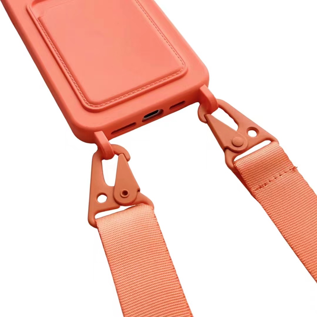 Phone Case For Iphone 15 With Card Holder And Lanyard Strap_voghion.com