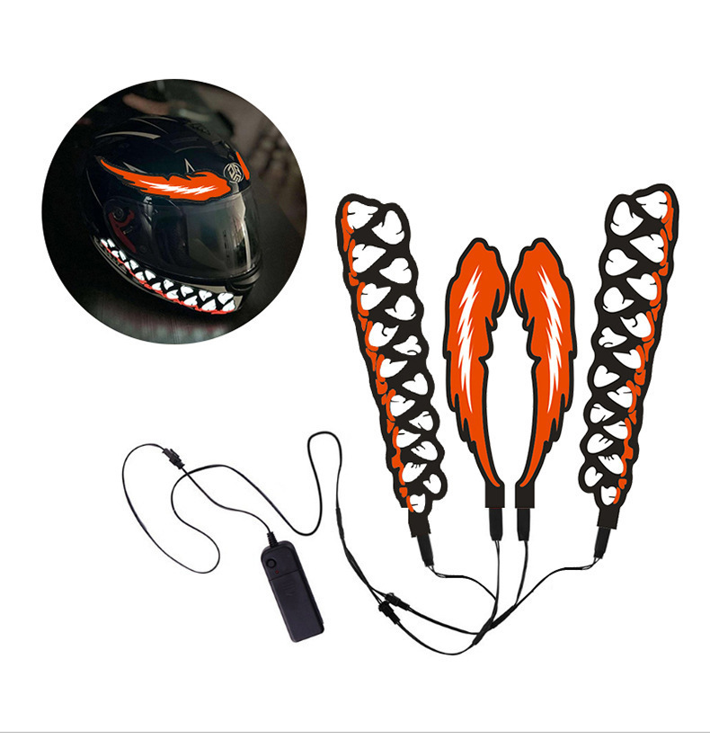 Motorcycle helmet light strip decoration, adhesive luminous strip, car light glow fluorescent, hot-selling, colorful, ultra-thin