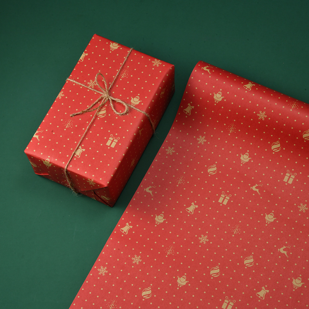 Papel de embalaje de regalo de Navidad espesado papel de embalaje de Navidad al por mayor árbol de Navidad alce regalo caja papel de embalaje