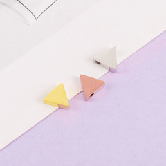 Exquisite Mirror Polished Stainless Steel Geometric Jewelry Accessories DIY 9*8mm Triangular Hole Beads Pendant 1.8mm