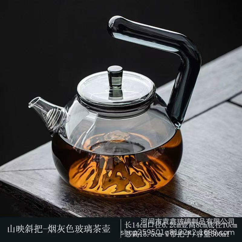 耐熱フィルター一体型ガラスティーポット 小型ティーポット 一人用 家庭用 小型カンフー茶器 緑茶 ミニシングルポット|undefined