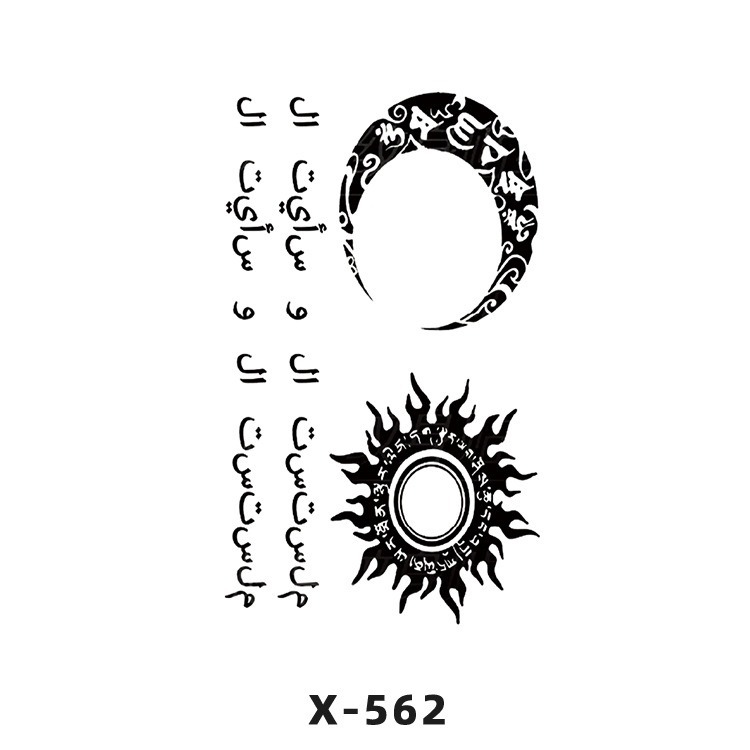 Arco de flor pequeña pegatinas de tatuaje fresco 3D dibujos animados transfronterizo Henna rosa impermeable texto en inglés pegatinas de tatuaje