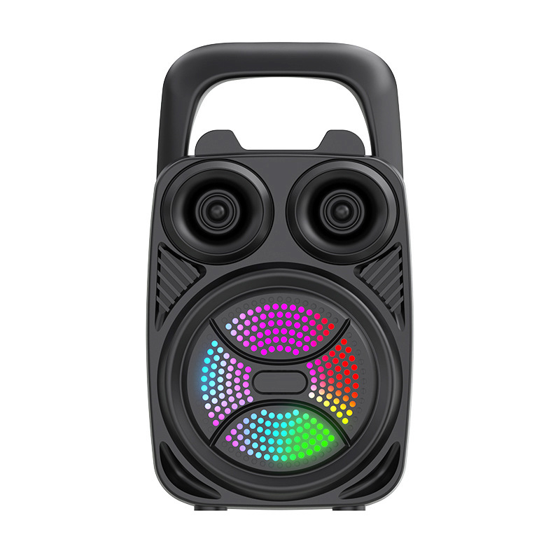 New Model Single 3inch Bluetooth Speaker Subwoofer Outdoor Portable Handheld Card-Insertable Home Atmosphere Light Speaker Cross-Border