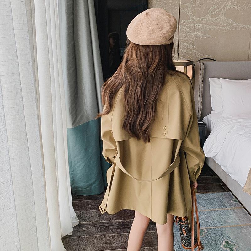 Real Shot of 2026 Trendy Spring and Autumn New Style High-End Casual Short Khaki Trench Coat for Petite Women