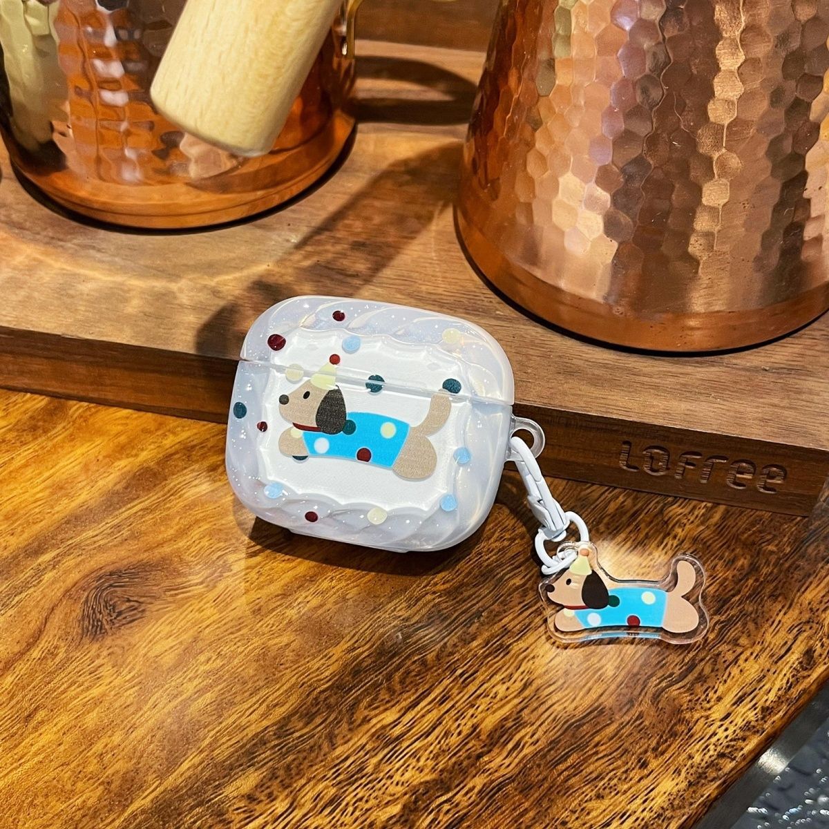 Cute dibujos animados onda punto salchicha perro para Apple Bluetooth auriculares caso airpods 4 auriculares caso pro3 protección