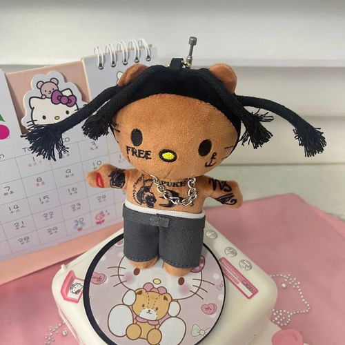 Cross-border Hello kitty singer Sailingna cat plush doll cool rapper kt pendant wholesale