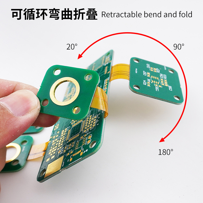 Placa combinada suave y dura fpc personalizada del fabricante, placa suave de acero de seis capas de doble cara, placa combinada suave y dura de cuatro capas FPC dorada inmersiva