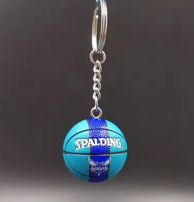 Ключница-баскетбол, мини-подвеска PVC 3,5 см, дизайны команды и игрока