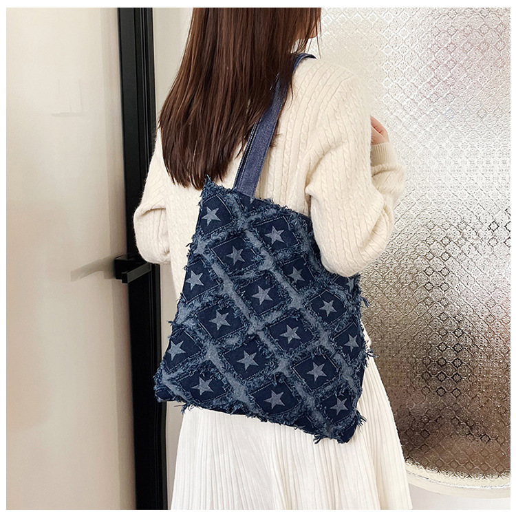 2024 New bucket bag, starry fringed fringe single-shoulder bag, autumn trendy and personalized design handbag, crossbody bag undefined