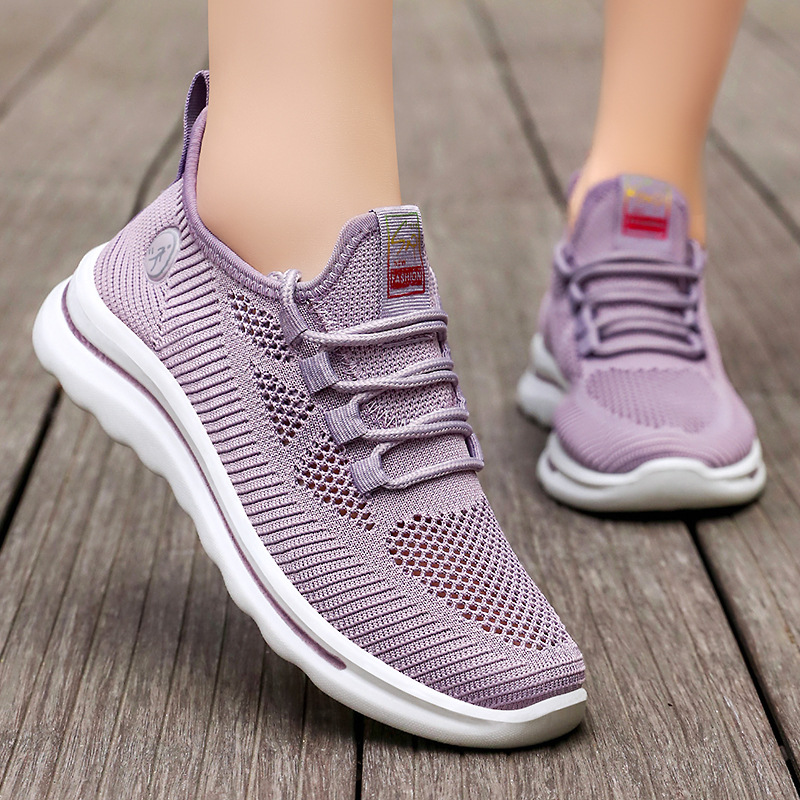 Calzado deportivo Calzado de malla transpirable de verano para mujer Calzado para caminar cómodo Calzado casual de suela suave sin pies cansados Calzado de mujer de moda de todo fósforo