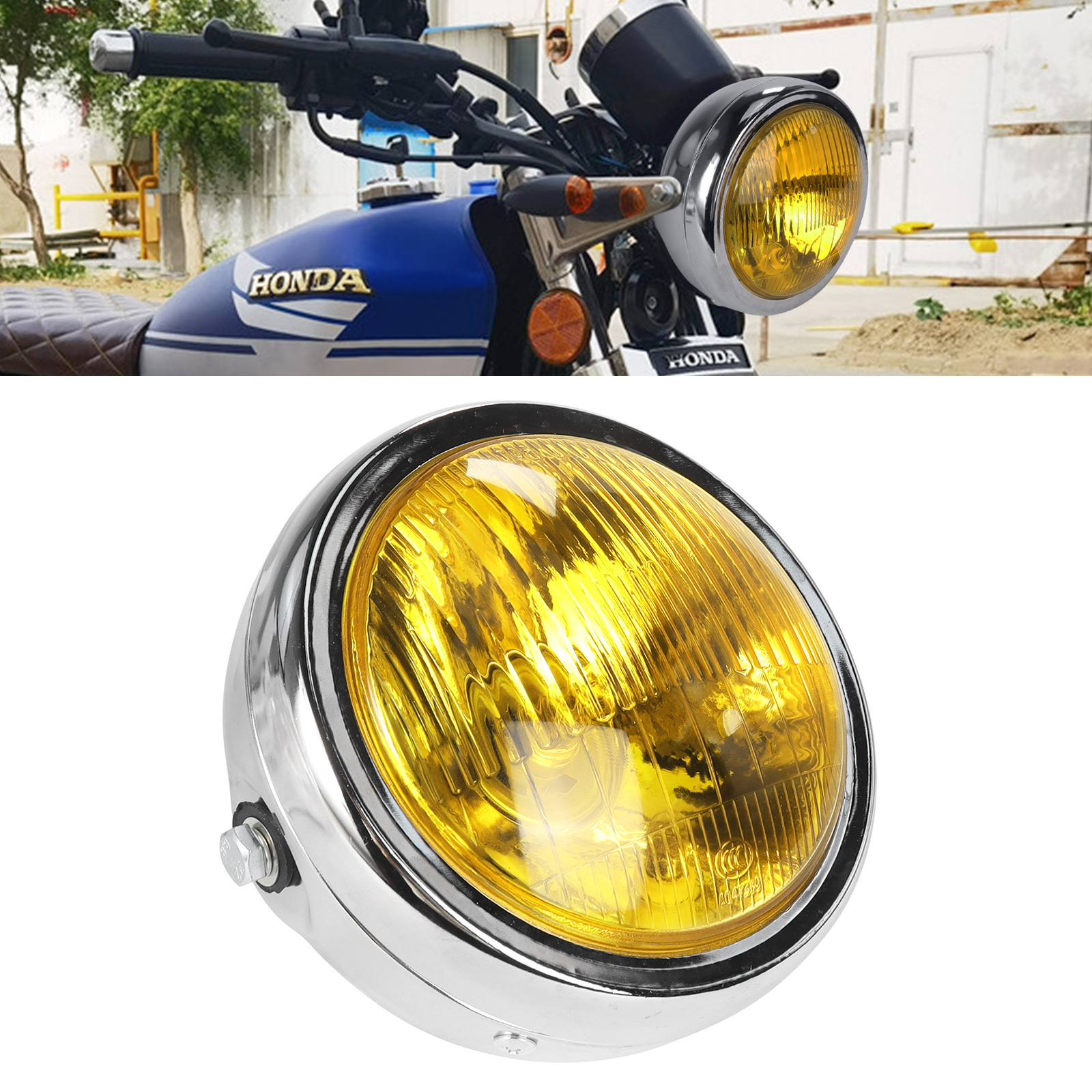 Shell Round Headlight – Motuoche Motorcycle headlights, headlights - gold