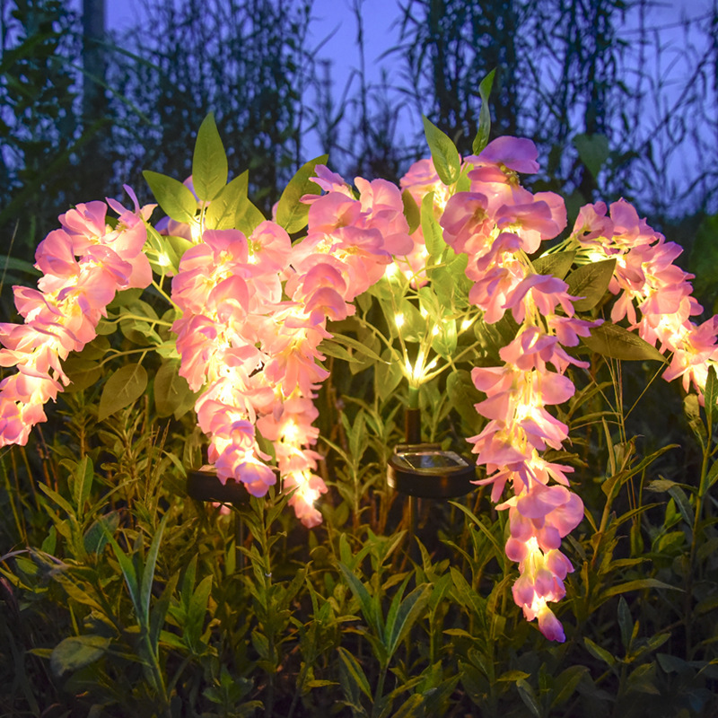 lámpara solar de imitación de wisteria lámpara de suelo impermeable al aire libre lámpara de césped lámpara de jardín lámpara de decoración de jardín súper brillante