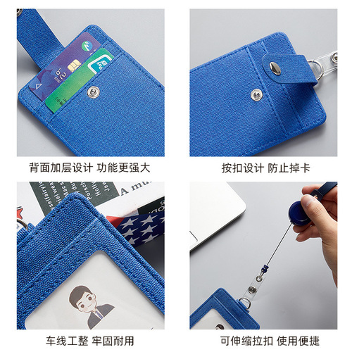 Customized Work ID Card Holder Student Bus Card Protective Case One-Sided Transparent Employee ID Badge with Lanyard Wholesale