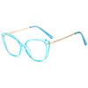 Pooh's new European and American anti -Blu -ray glasses female retro butterfly inverted triangle Amazon TR90 metal leg 9020