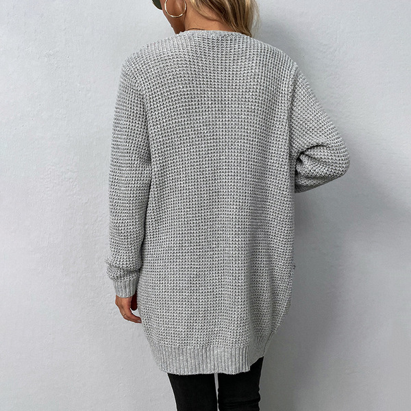 demi-season knitted solid color sweater