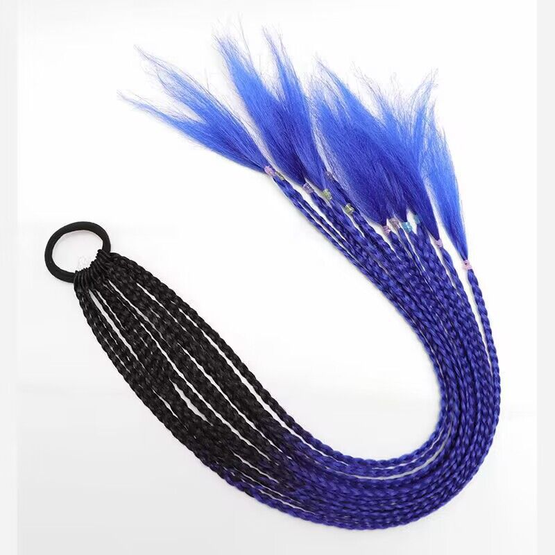 Trenza de tres hilos colorida Trenza sucia Africana Peluca de cola de caballo Color degradado Trenza pequeña Extensión de cabello de fibra química Trenza de 24 pulgadas en stock