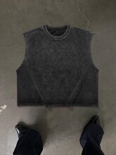 E 36857 Vintage Washed Sleeves Tank Top �͹ſ��米��