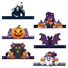 6 ピース/セットクロスボーダーハロウィンテーマパーティークラウンハットゴーストフェスティバルコスプレ魔女帽子紙帽子卸売カスタマイズ