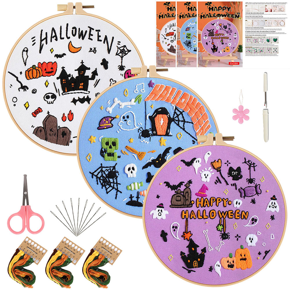 Juego de tres piezas cx162 + 1163 + 1164 + bolso Rosa + 1 bordado de bambú de imitación 20cm