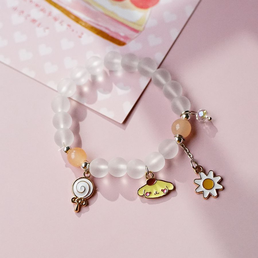 thumbnail image 1 of Versión coreana del pequeño, fresco y lindo perro canela pulsera de cuentas de cristal de doble capa hembra simple Mori estudiante mejor amigo pulsera perro canela amarillo, 1 of 2