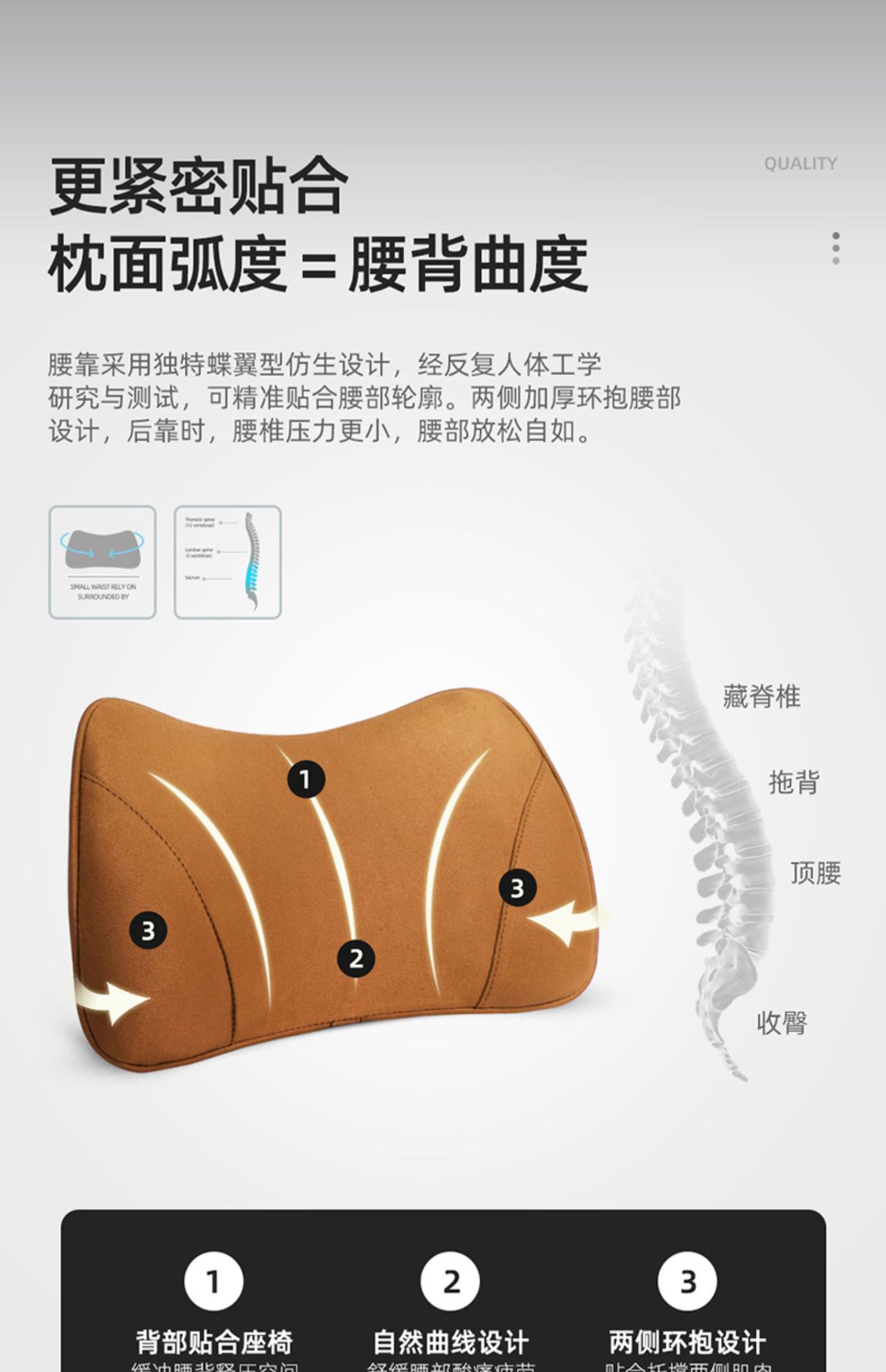 Ergonomic Car Lumbar Pillow Amazon All-Season Driving Support Lumbar Pillow Creative Waist Pillow