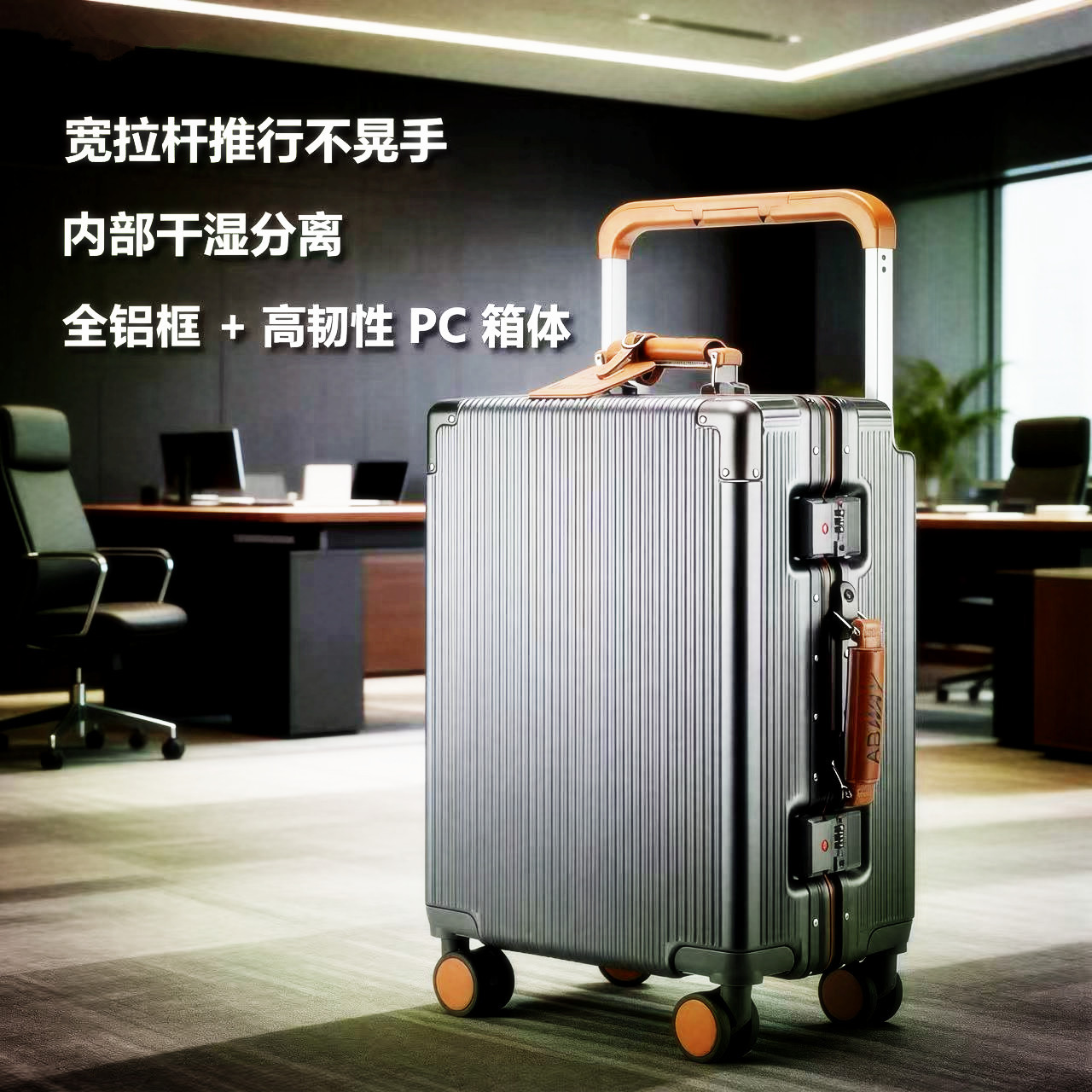 Marco de aluminio caja de tracción ancha caja de embarque rueda universal PC maleta de viaje robusta y duradera maleta de tracción