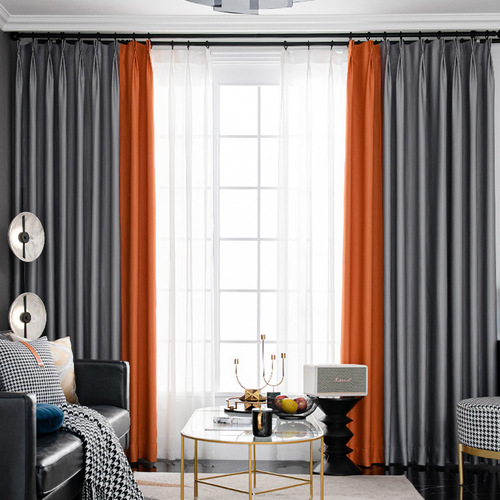 Thickened full blackout cotton and linen curtains bedroom sun protection living room bay window modern soundproof hotel home blackout curtain cloth