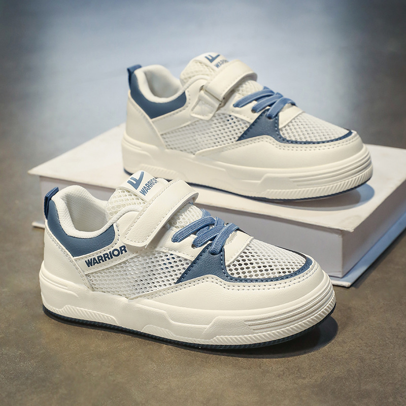 Niños pequeños zapatos blancos transpirables primavera y otoño 2025 zapatillas de deporte zapatos de red para niños zapatos de niña zapatos deportivos niños grandes malla para niños