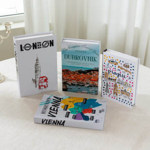 Black, White and Gray Famous City Fake Book Coffee Table Coffee Table Decoration Book Ornaments Model Room House Soft Decorations