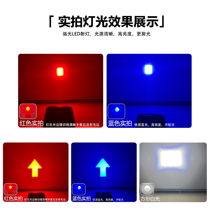 lámpara de advertencia industrial carretilla elevadora lámpara de advertencia de seguridad punta de flecha cuadrada patrón de lámpara de luz de grúa lámpara de luz roja y azul