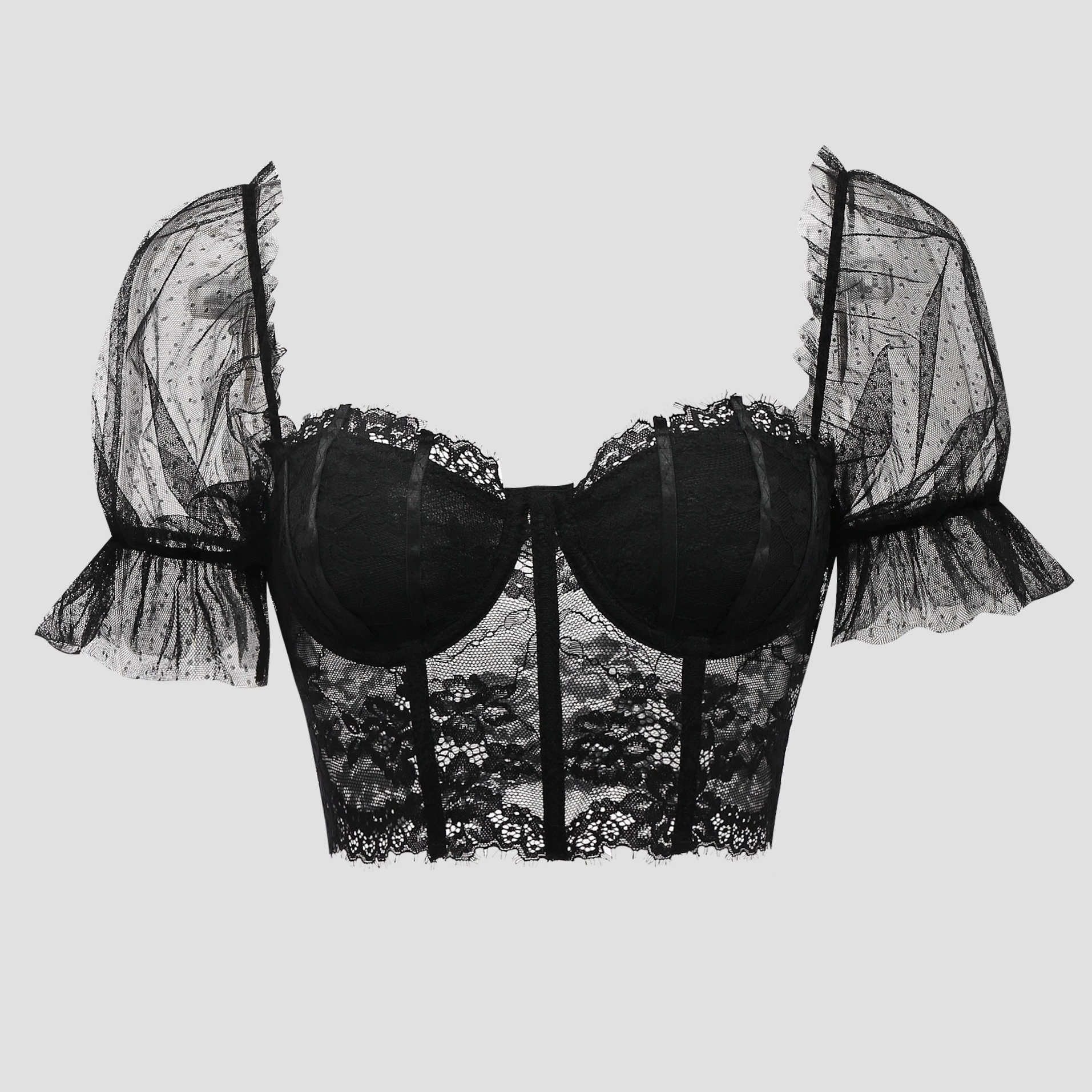 Европейская и американская трансграничная специализации на сексуальном кружевном стальном кольце топы из рыбьей кости