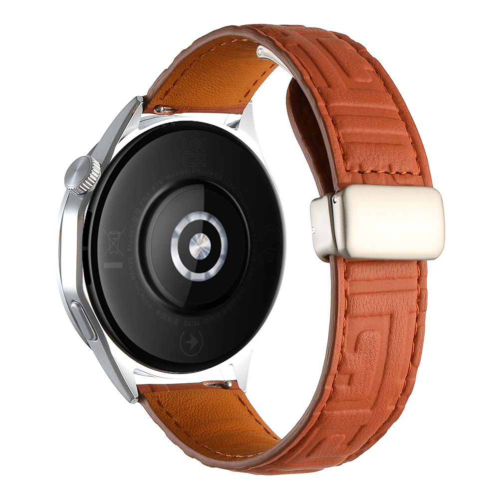 38g Weight Watch Strap Classification Pu Leather Material Solid Color Pattern Retro Style Retro Solid Color Watch Strap 13