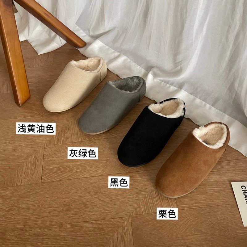 河南桑坡雪地靴新款外牛皮内羊毛一体时尚保暖埃莱亚便鞋懒人外穿|undefined