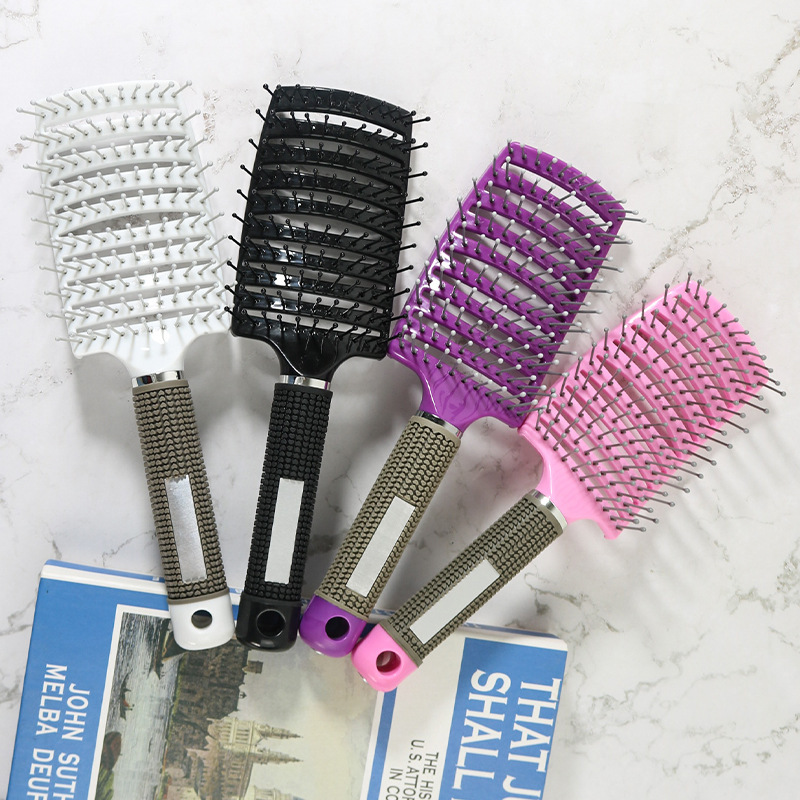 Peines de dientes anchos, cabello curvo