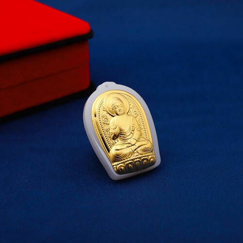 Gold inlaid jade pendant Eight guardian gods natal Buddha Manjusri Bodhisattva Twelve zodiac natal Buddha pendants live version
