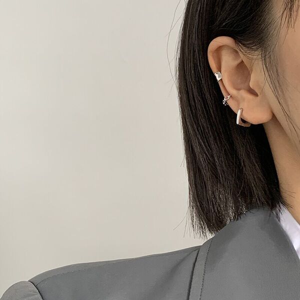 Geometric square small design fashionable retro earrings