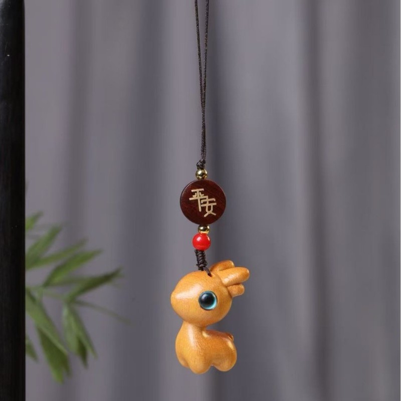 漂漆芭比小鹿手工编绳手机挂包包钥匙扣一路平安流苏萌鹿车载挂件|undefined