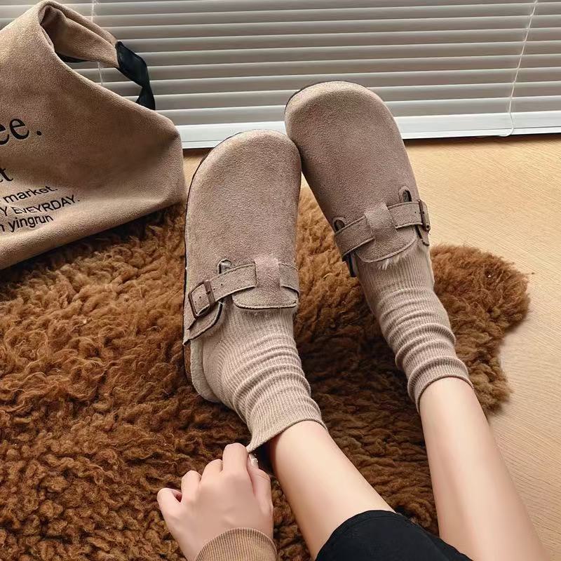 2025 nuevo tipo de vestir con una sola gruesa Bocken de otoño y invierno más algodón de peluche Bocken zapatos de cabeza de bolso de mujer con una sola suave image 4