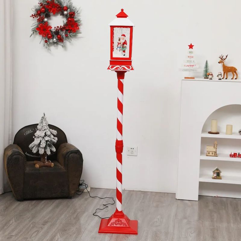 クリスマス 1.47m ファミリー街路灯雪音楽振り子ライト装飾ハイエンドクラフト装飾品ホテルショッピングモール装飾品|undefined