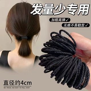 简约黑色加粗皮筋扎头发发绳韩版耐用不伤发头绳发饰皮筋高弹力