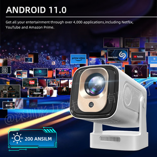 Cross-Border Popular Model Factory Direct Sales Hy300 Projector Hd 4K Supports 3D Home Theater Commercial Office Teaching