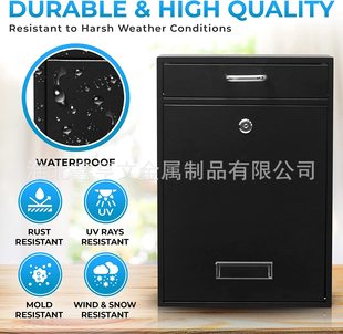 Villa Home Wall Hanging Mailbox Nostalgic Retro Door Lock Letter Box European Garden Outdoor Rainproof X20