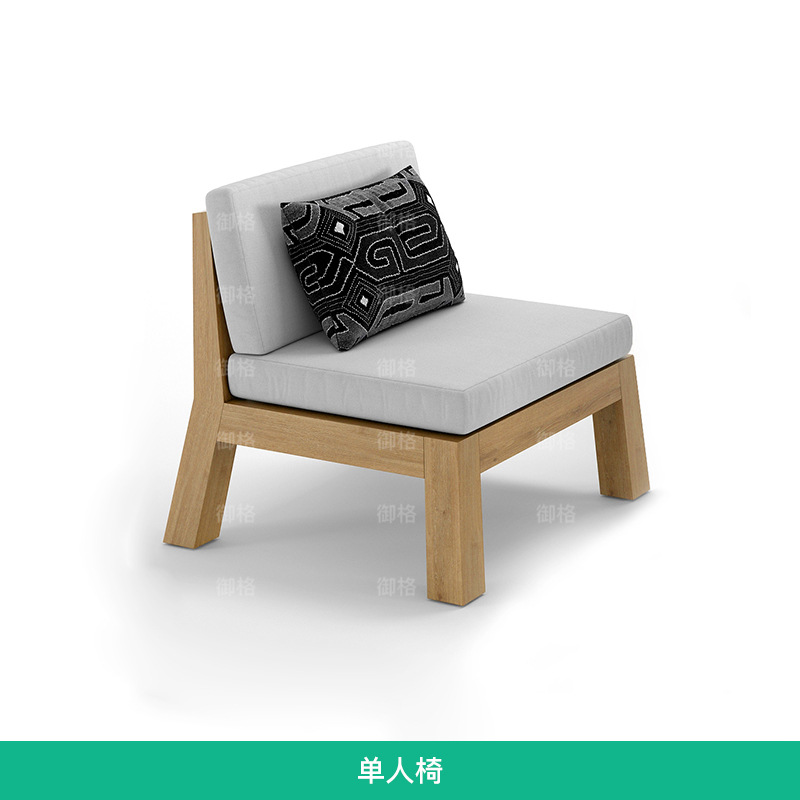 Mesa y silla de teca al aire libre patio al aire libre jardín impermeable muebles de ocio villa diseñador de protección solar mesa larga de madera maciza