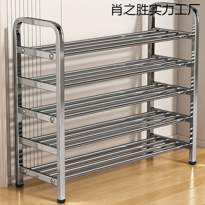 Многоярусная обувница из толстой нержавеющей стали для дома, прихожей, общежития, арендованной комнаты, простая обувница оптом