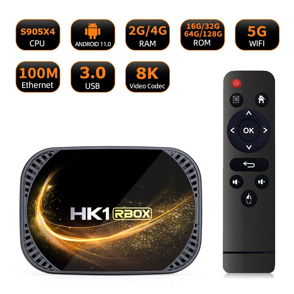 Кроссбордная сетевой сетап-приставка HK1RBOX-X4S S905X4 Android 11.0 8K HD воспроизведение по сети