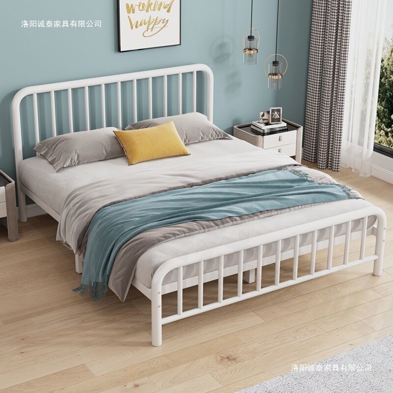 Wrought Iron Bed for Home Use, 2025 New Model Stainless Steel Bed, Simple Design for Rental Apartments, Reinforced and Thickened Single Iron Frame Bed